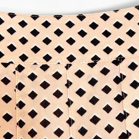 Talbots Pink Black Geometric Pleated A-Line Skirt - Picture 4 of 8